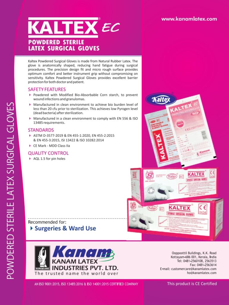 Kaltex Ec - Powdered Sterile Latex Surgical Gloves -18g