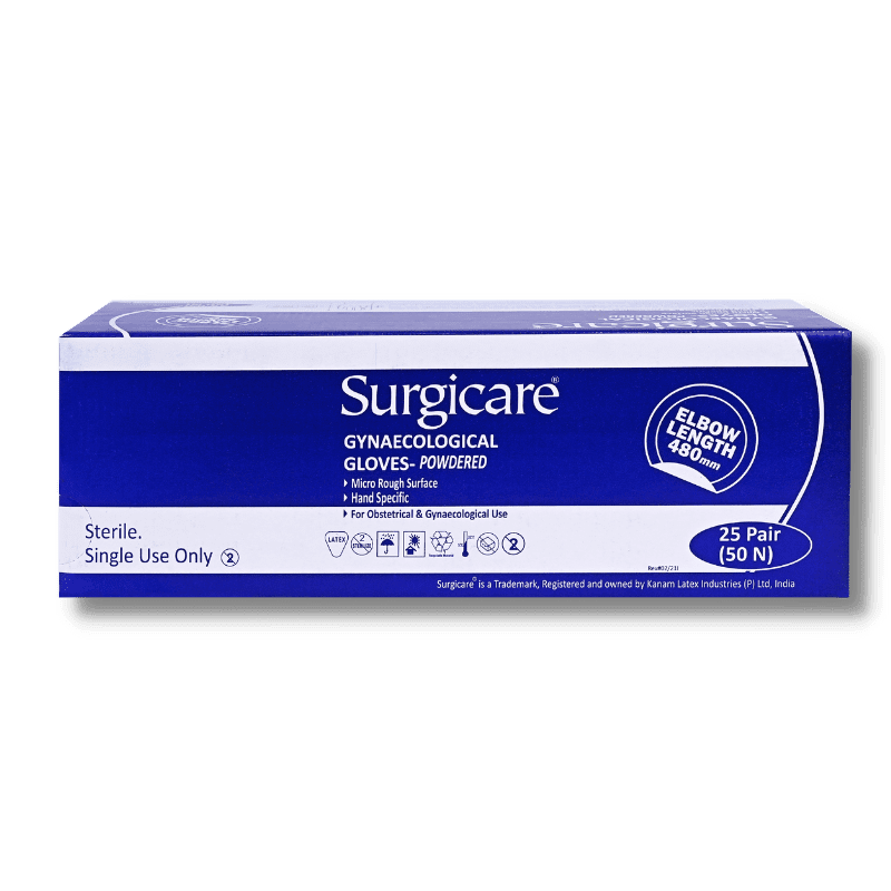 Powdered Sterile Latex Surgical gloves for gynaecological use
