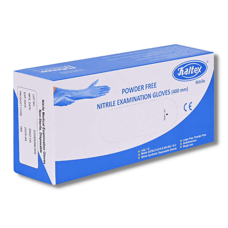 KALTEX POWDER FREE NITRILE EXAMINATION GLOVES 400 mm