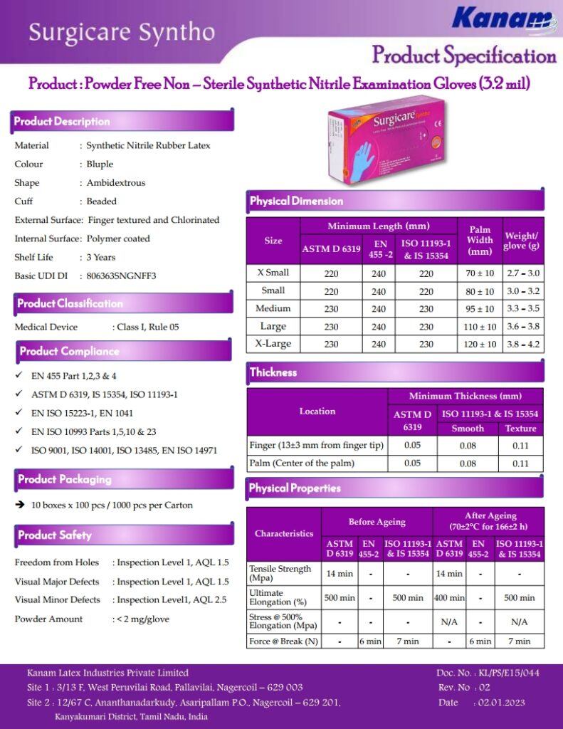 PFNitrile 230 mm - Surgicare Syntho Premium
