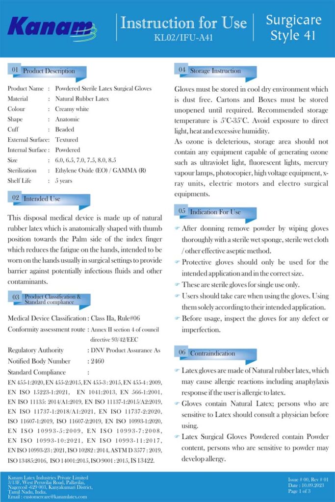 Surgicare Style 41 instruction for use