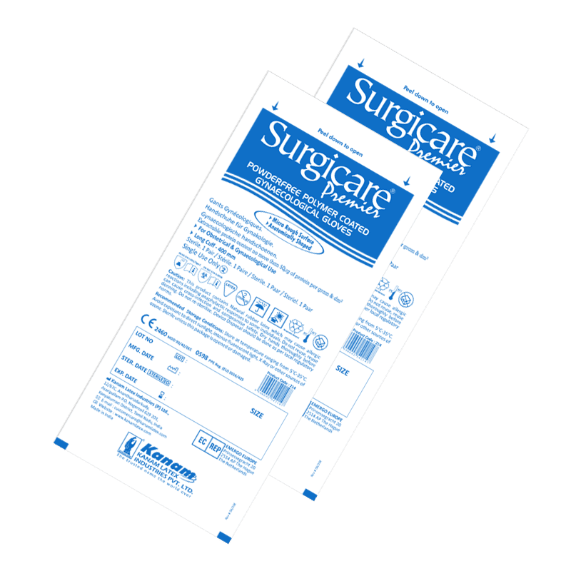 SURGICARE PREMIER POWDERFREE POLYER COATED GYNAECOLOGICAL GLOVES