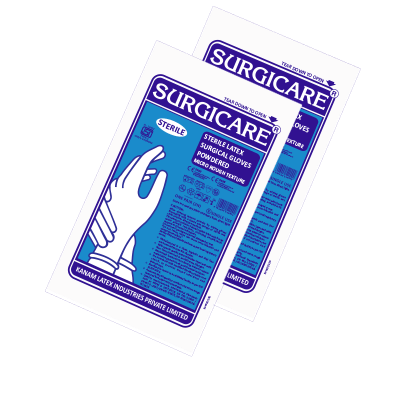 SURGICARE LATEX SURGICAL GLOVES POWDERED
